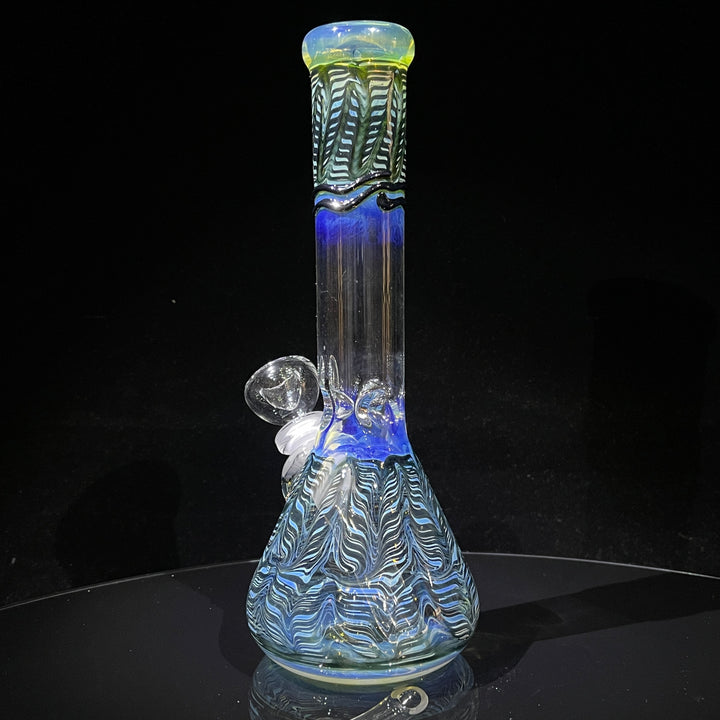 9" Color Rake Beaker Bong Glass Pipe Mary Jane's Glass