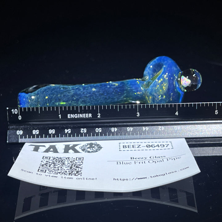 Blue Frit Opal Pipe Glass Pipe Beezy Glass   