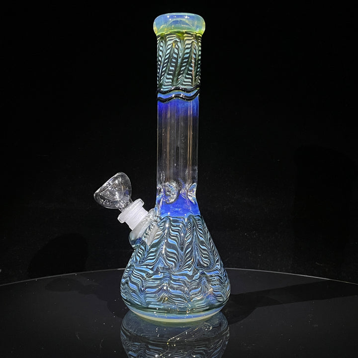 9" Color Rake Beaker Bong Glass Pipe Mary Jane's Glass