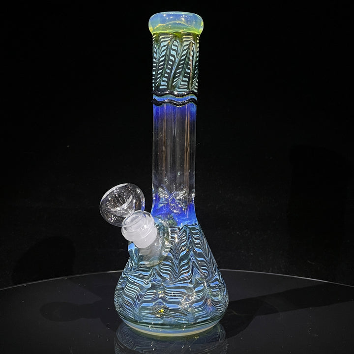 9" Color Rake Beaker Bong Glass Pipe Mary Jane's Glass