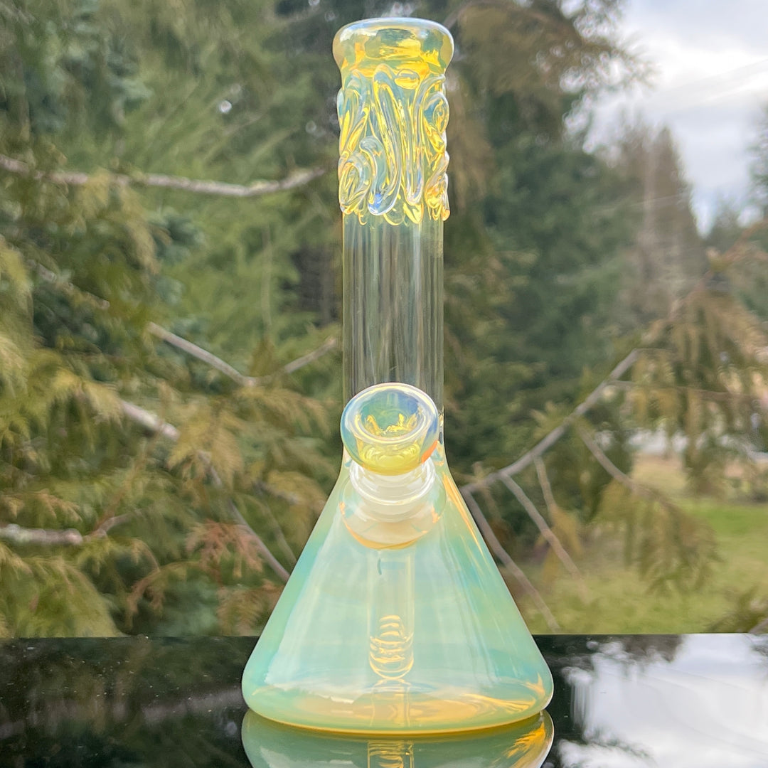 9" Fumed Squiggle Beaker Bong Glass Pipe Mary Jane's Glass