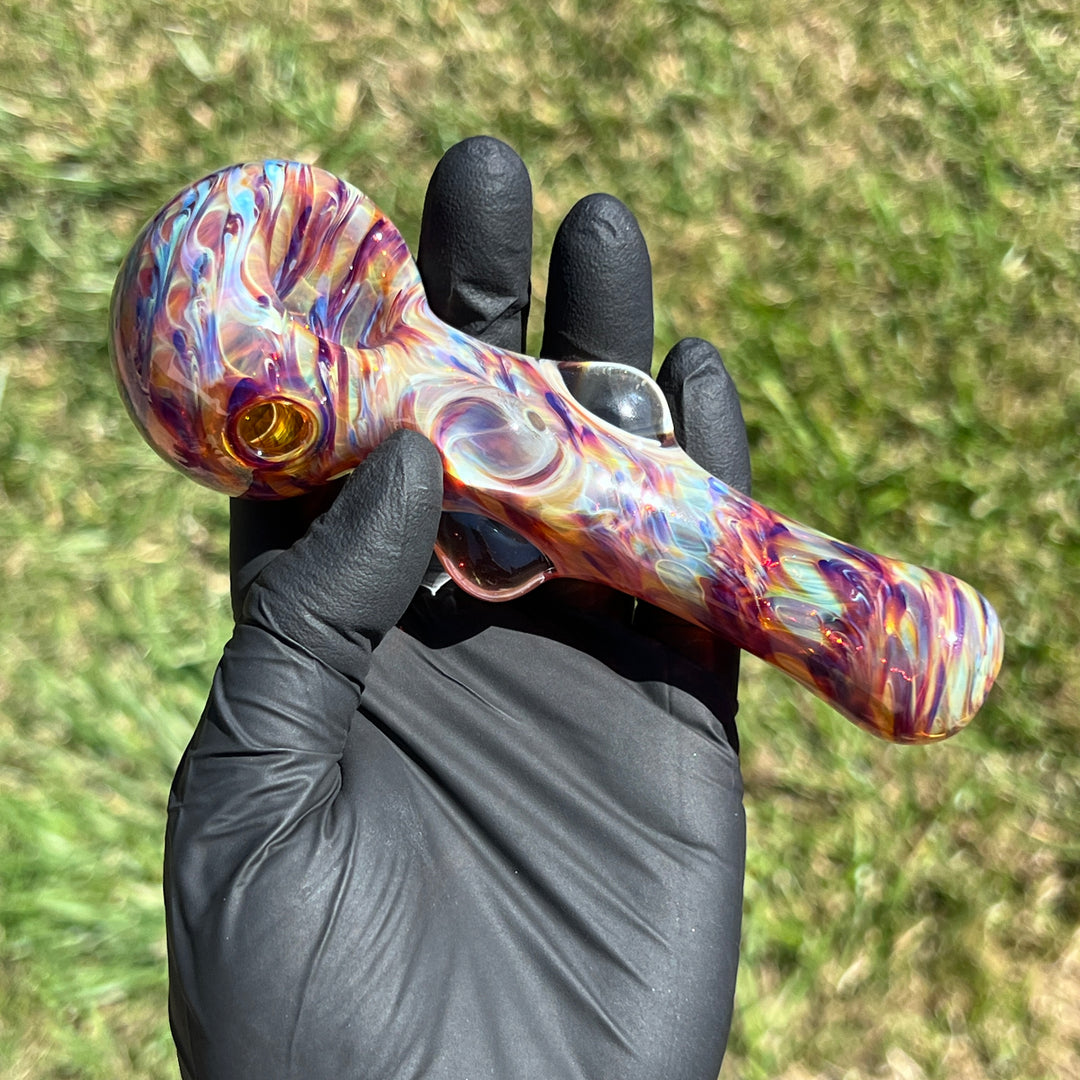 Multi-colored Marble Spoon Glass Pipe Jedi Glassworks   