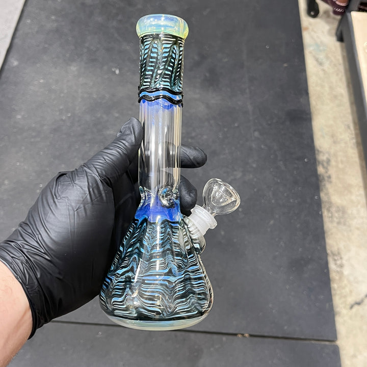 9" Color Rake Beaker Bong Glass Pipe Mary Jane's Glass