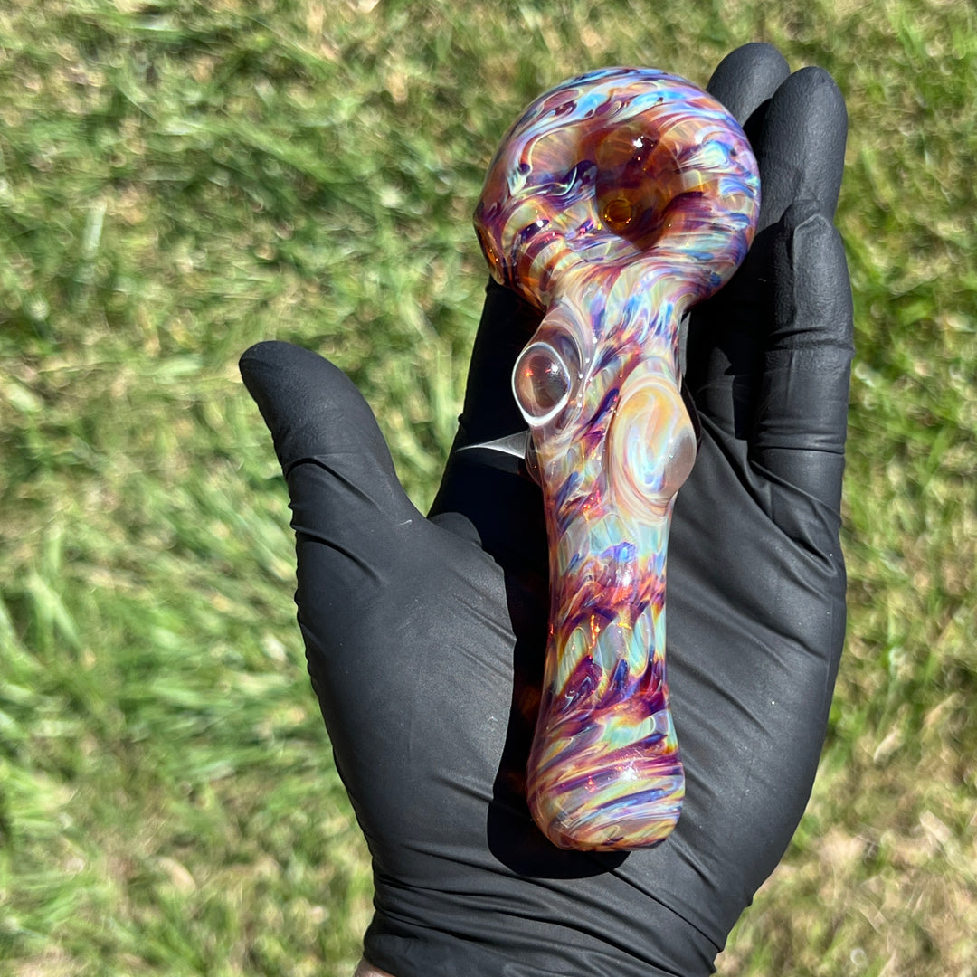 Multi-colored Marble Spoon Glass Pipe Jedi Glassworks   