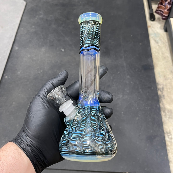 9" Color Rake Beaker Bong Glass Pipe Mary Jane's Glass