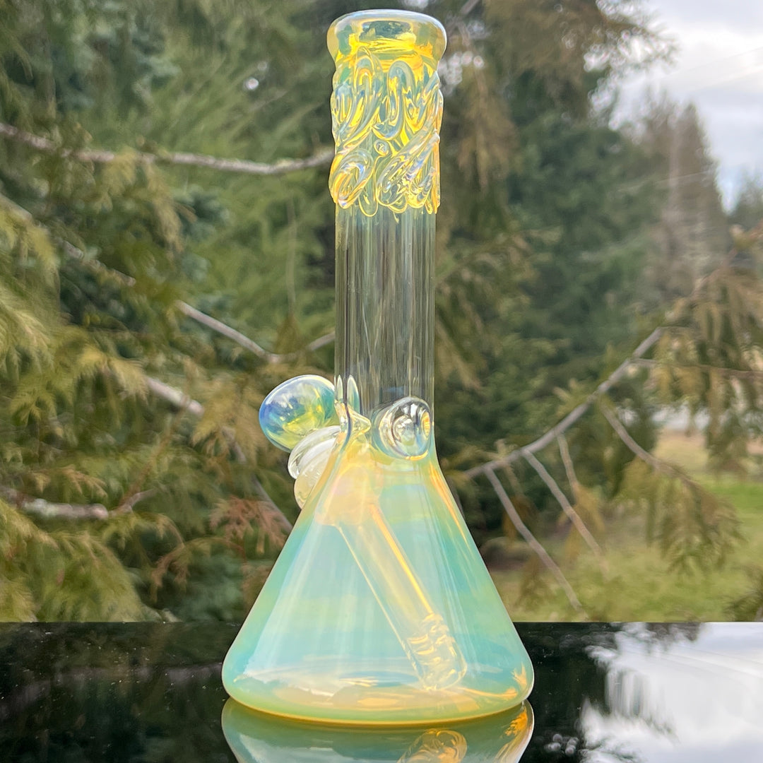 9" Fumed Squiggle Beaker Bong Glass Pipe Mary Jane's Glass