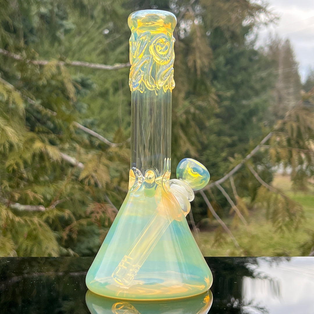 9" Fumed Squiggle Beaker Bong Glass Pipe Mary Jane's Glass