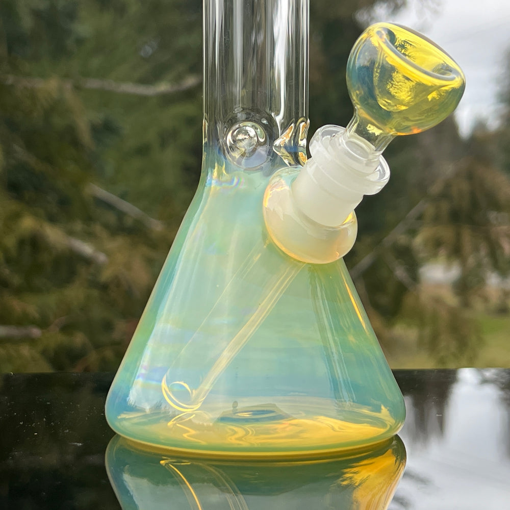 9" Fumed Squiggle Beaker Bong Glass Pipe Mary Jane's Glass