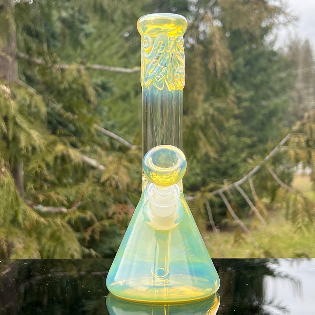 9" Fumed Squiggle Beaker Bong Glass Pipe Mary Jane's Glass