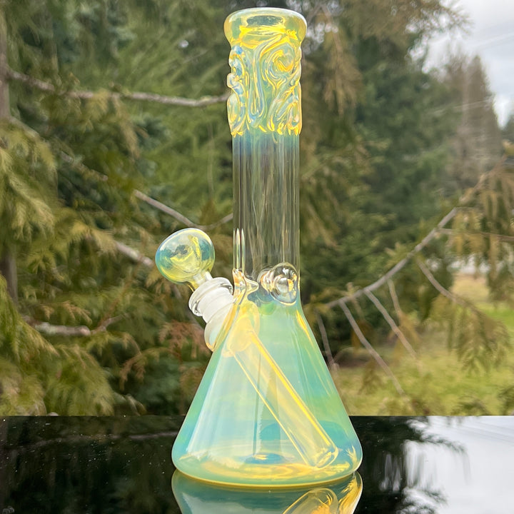 9" Fumed Squiggle Beaker Bong Glass Pipe Mary Jane's Glass