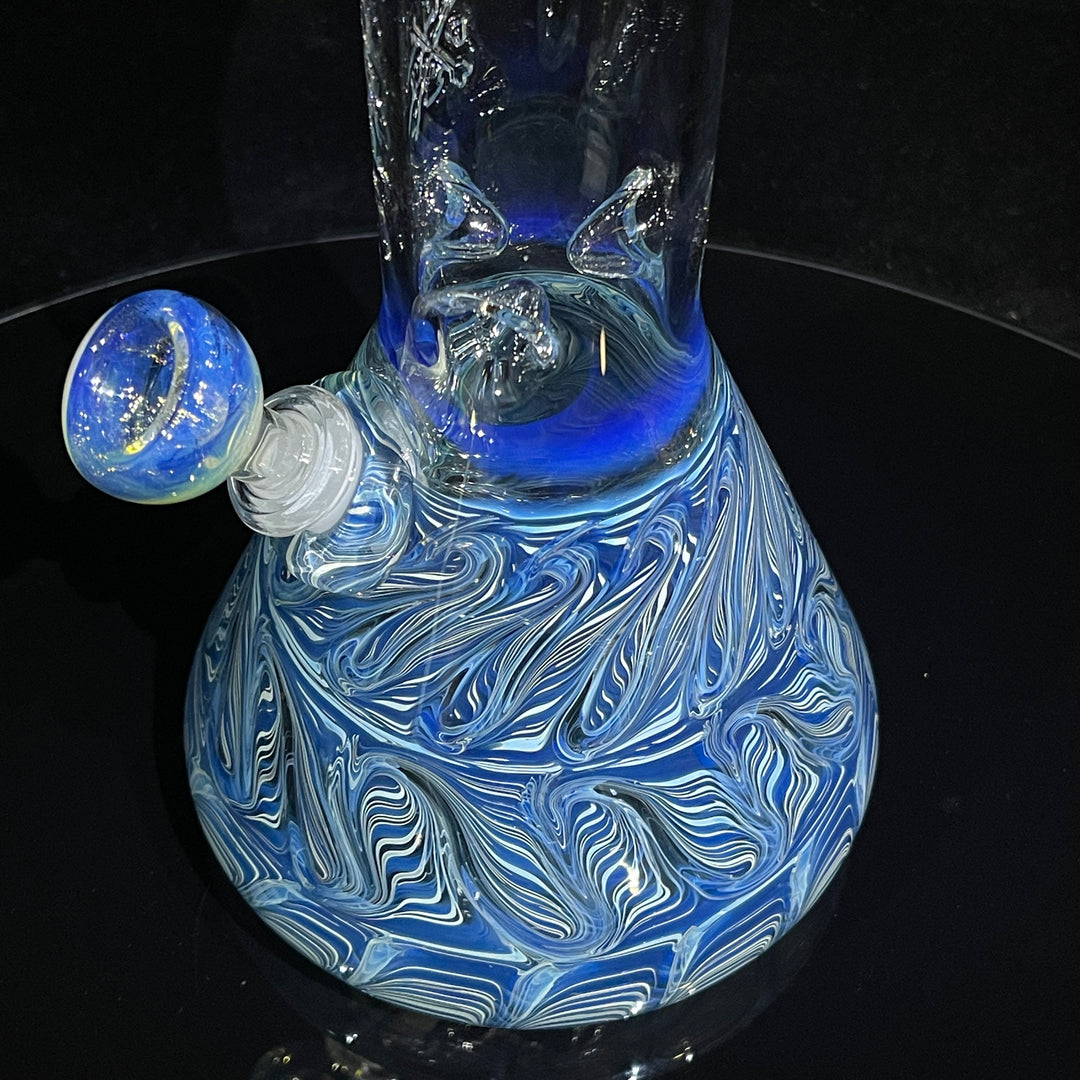 15" Fumed Bent Neck Color Rake Beaker Bong Glass Pipe Mary Jane's Glass