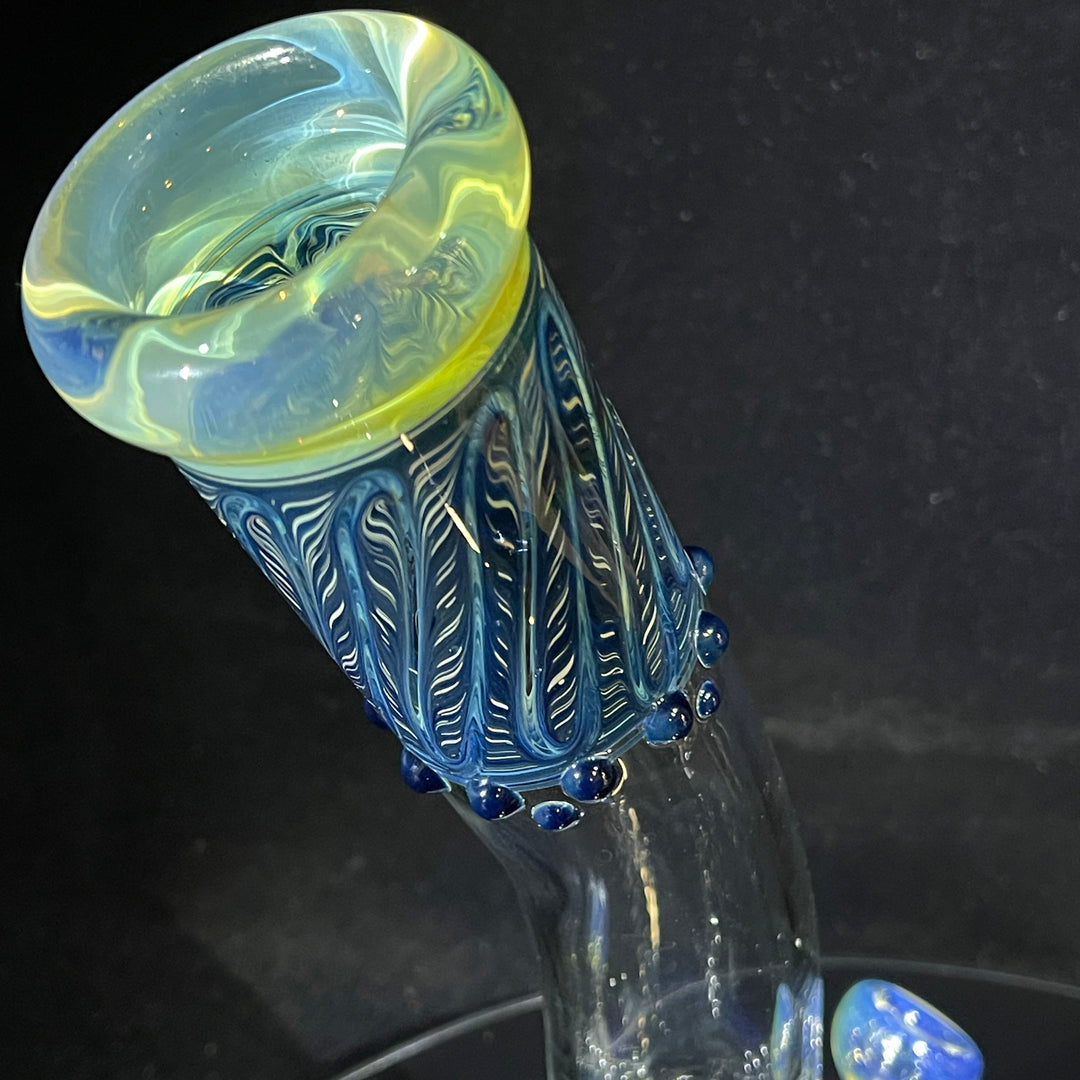 15" Fumed Bent Neck Color Rake Beaker Bong Glass Pipe Mary Jane's Glass