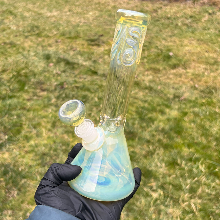 9" Fumed Squiggle Beaker Bong Glass Pipe Mary Jane's Glass