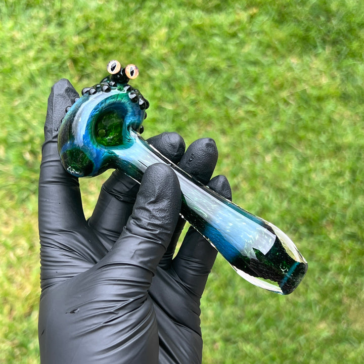 Green Frog Spoon Glass Pipe Beezy Glass   