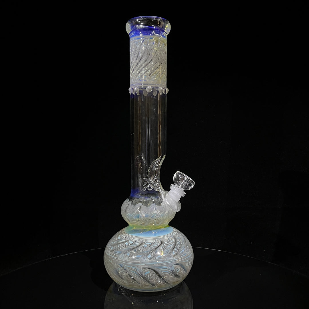 14" Double Bubble Color Rake Fumed Bong Glass Pipe Mary Jane's Glass