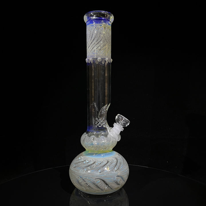 14" Double Bubble Color Rake Fumed Bong Glass Pipe Mary Jane's Glass