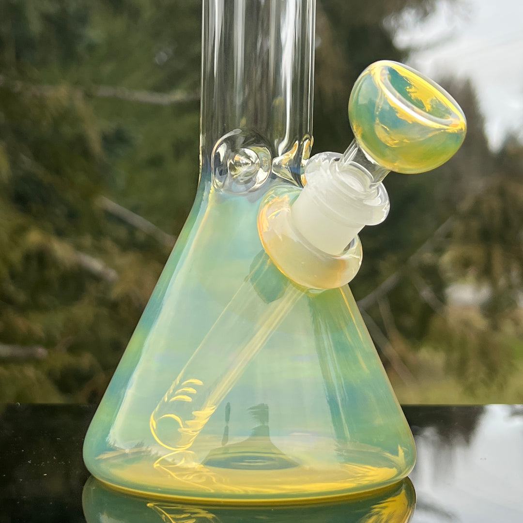 9" Fumed Squiggle Beaker Bong Glass Pipe Mary Jane's Glass