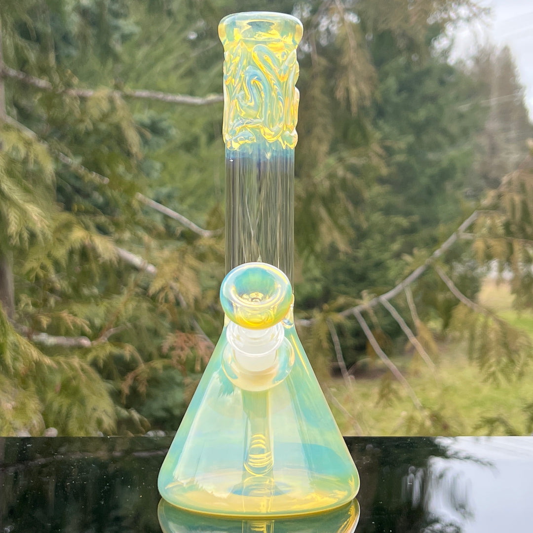 9" Fumed Squiggle Beaker Bong Glass Pipe Mary Jane's Glass