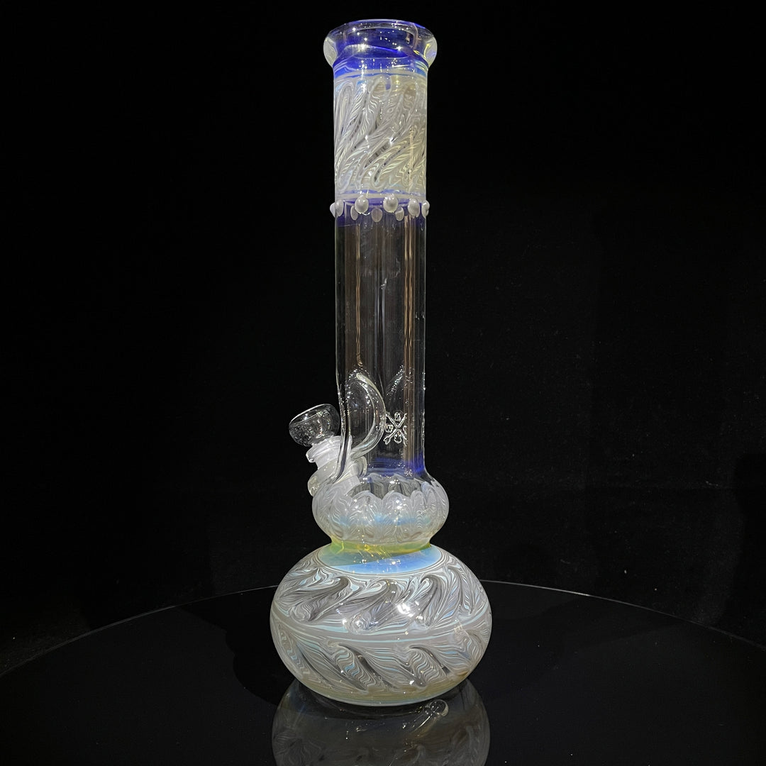 14" Double Bubble Color Rake Fumed Bong Glass Pipe Mary Jane's Glass