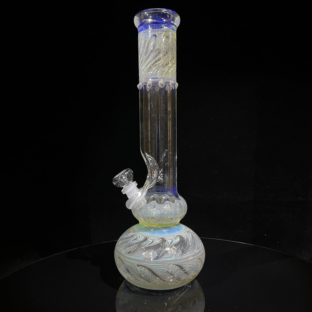 14" Double Bubble Color Rake Fumed Bong Glass Pipe Mary Jane's Glass