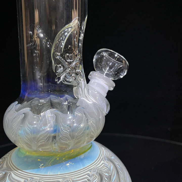 14" Double Bubble Color Rake Fumed Bong Glass Pipe Mary Jane's Glass