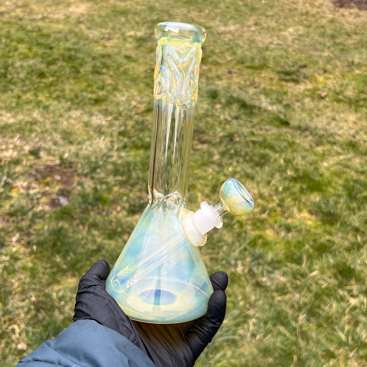 9" Fumed Squiggle Beaker Bong Glass Pipe Mary Jane's Glass