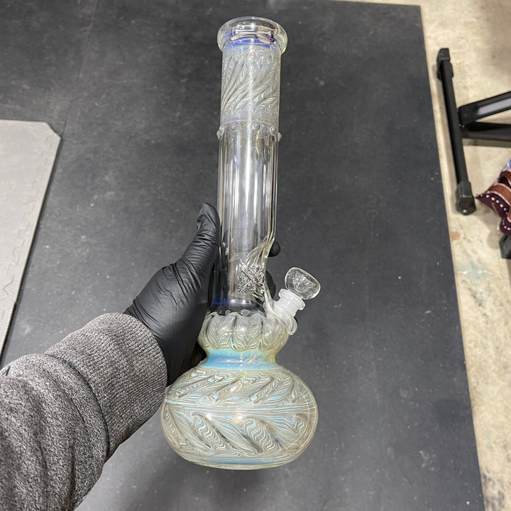 14" Double Bubble Color Rake Fumed Bong Glass Pipe Mary Jane's Glass