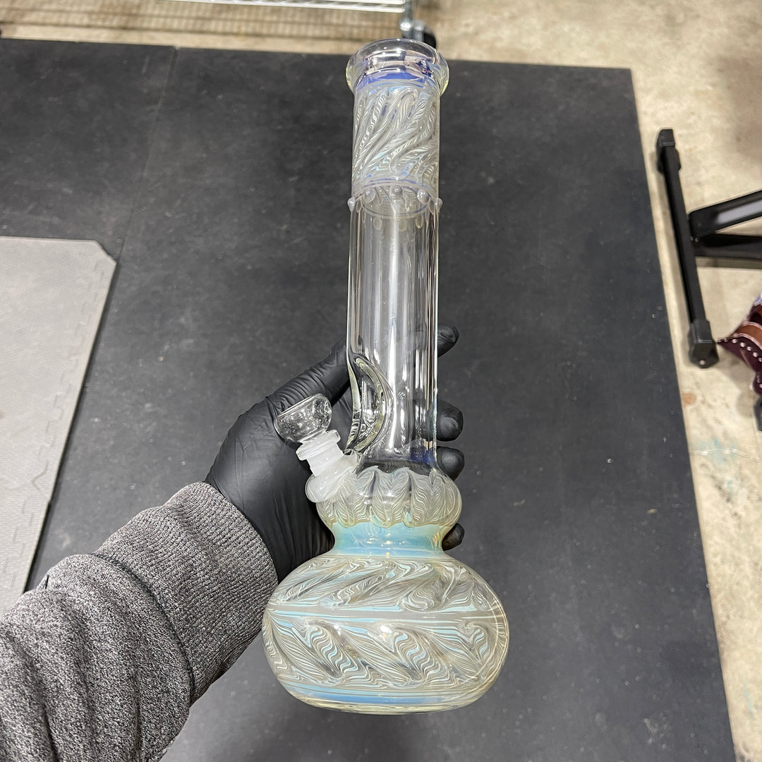 14" Double Bubble Color Rake Fumed Bong Glass Pipe Mary Jane's Glass