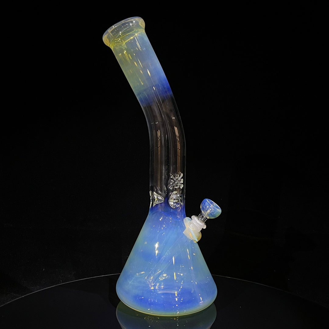 15" Fumed Bent Neck Beaker Bong Glass Pipe Mary Jane's Glass