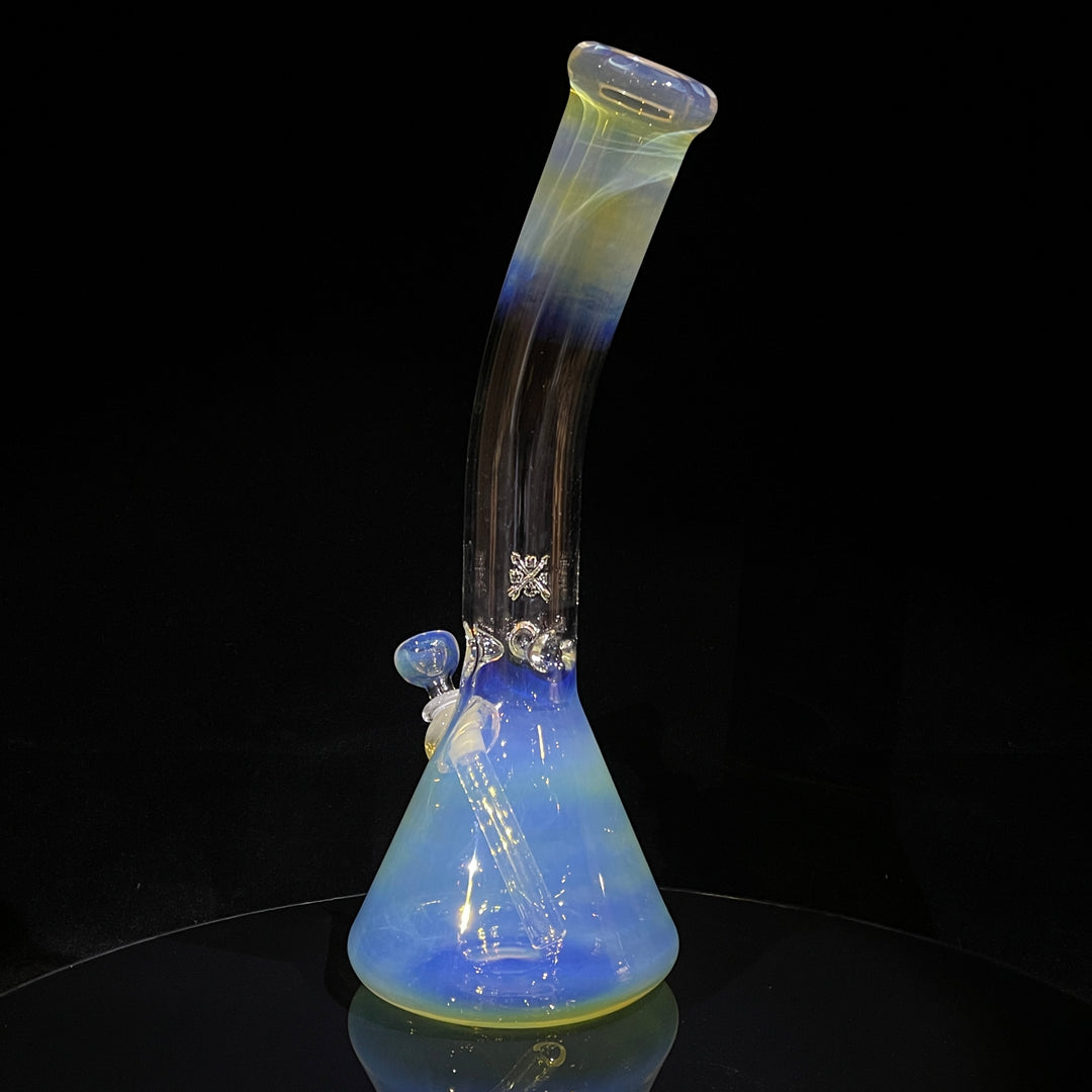 15" Fumed Bent Neck Beaker Bong Glass Pipe Mary Jane's Glass