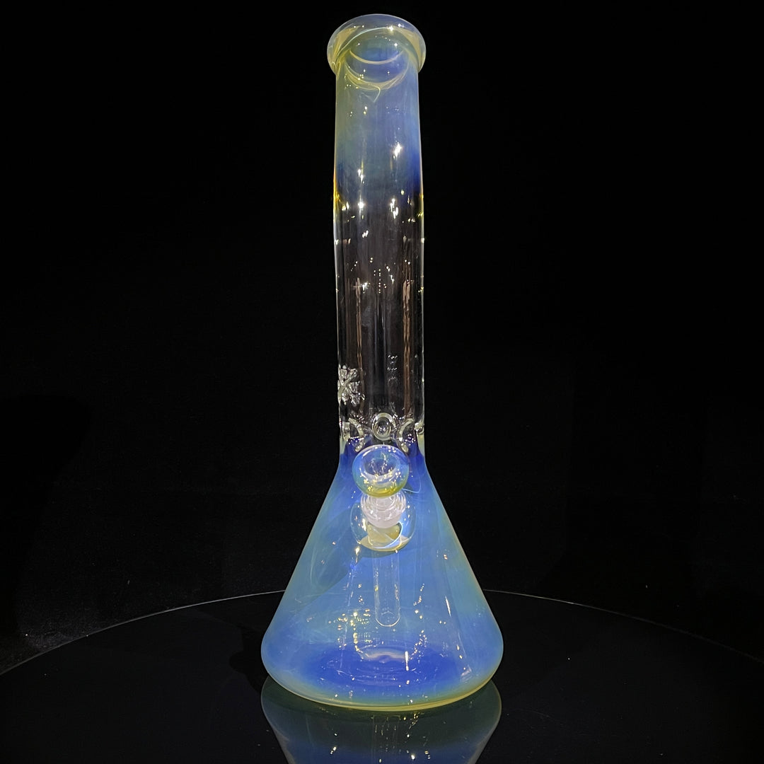 15" Fumed Bent Neck Beaker Bong Glass Pipe Mary Jane's Glass