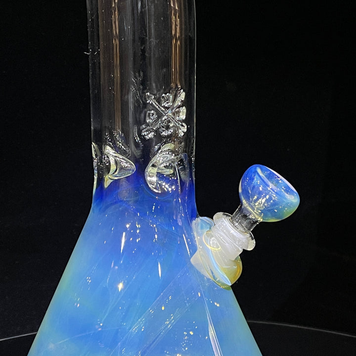 15" Fumed Bent Neck Beaker Bong Glass Pipe Mary Jane's Glass