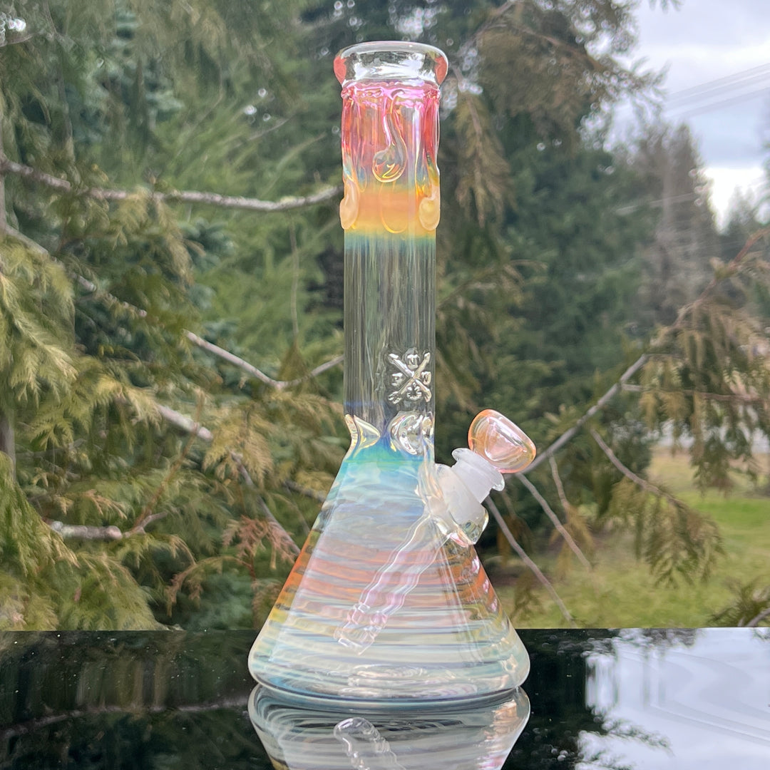 10" Fumed Swirl Beaker Bong Glass Pipe Mary Jane's Glass