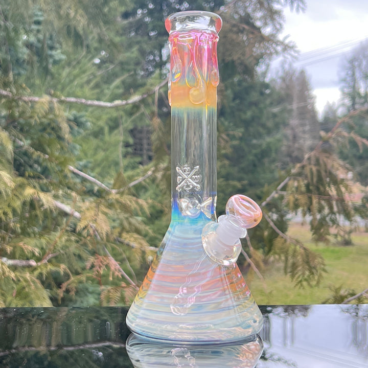 10" Fumed Swirl Beaker Bong Glass Pipe Mary Jane's Glass