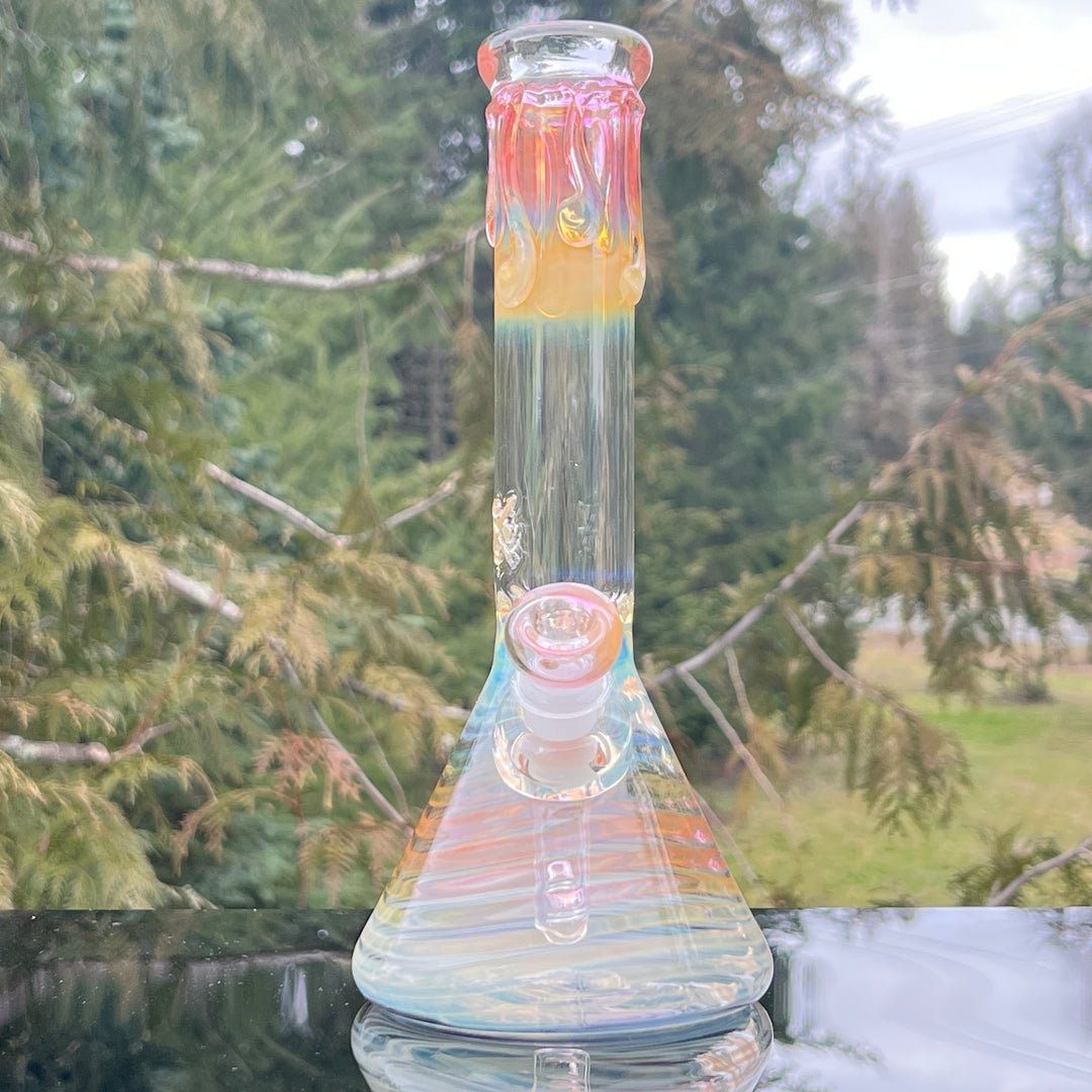 10" Fumed Swirl Beaker Bong Glass Pipe Mary Jane's Glass