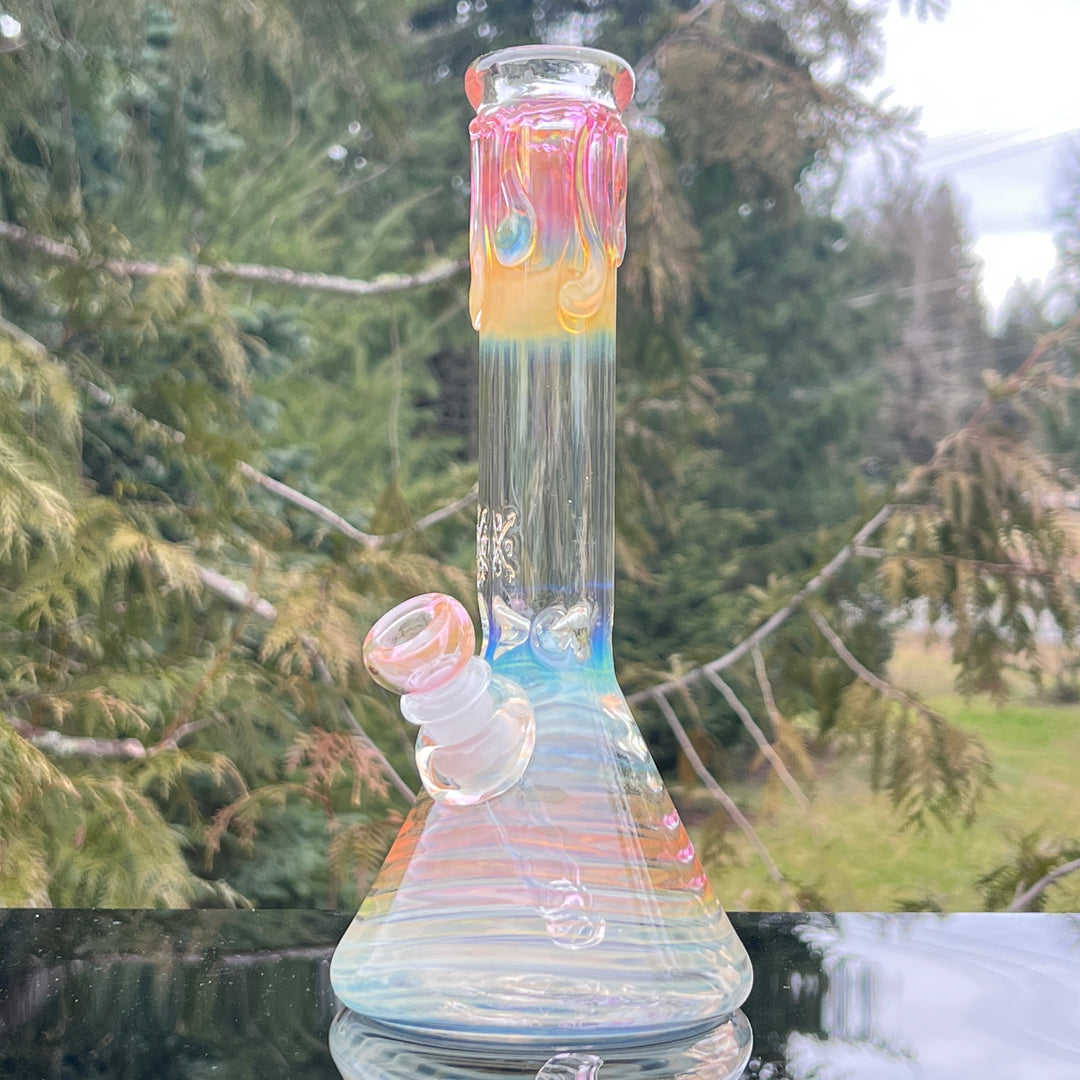 10" Fumed Swirl Beaker Bong Glass Pipe Mary Jane's Glass