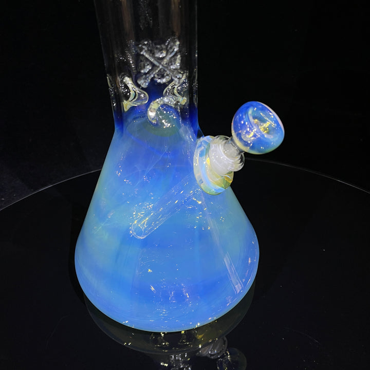 15" Fumed Bent Neck Beaker Bong Glass Pipe Mary Jane's Glass