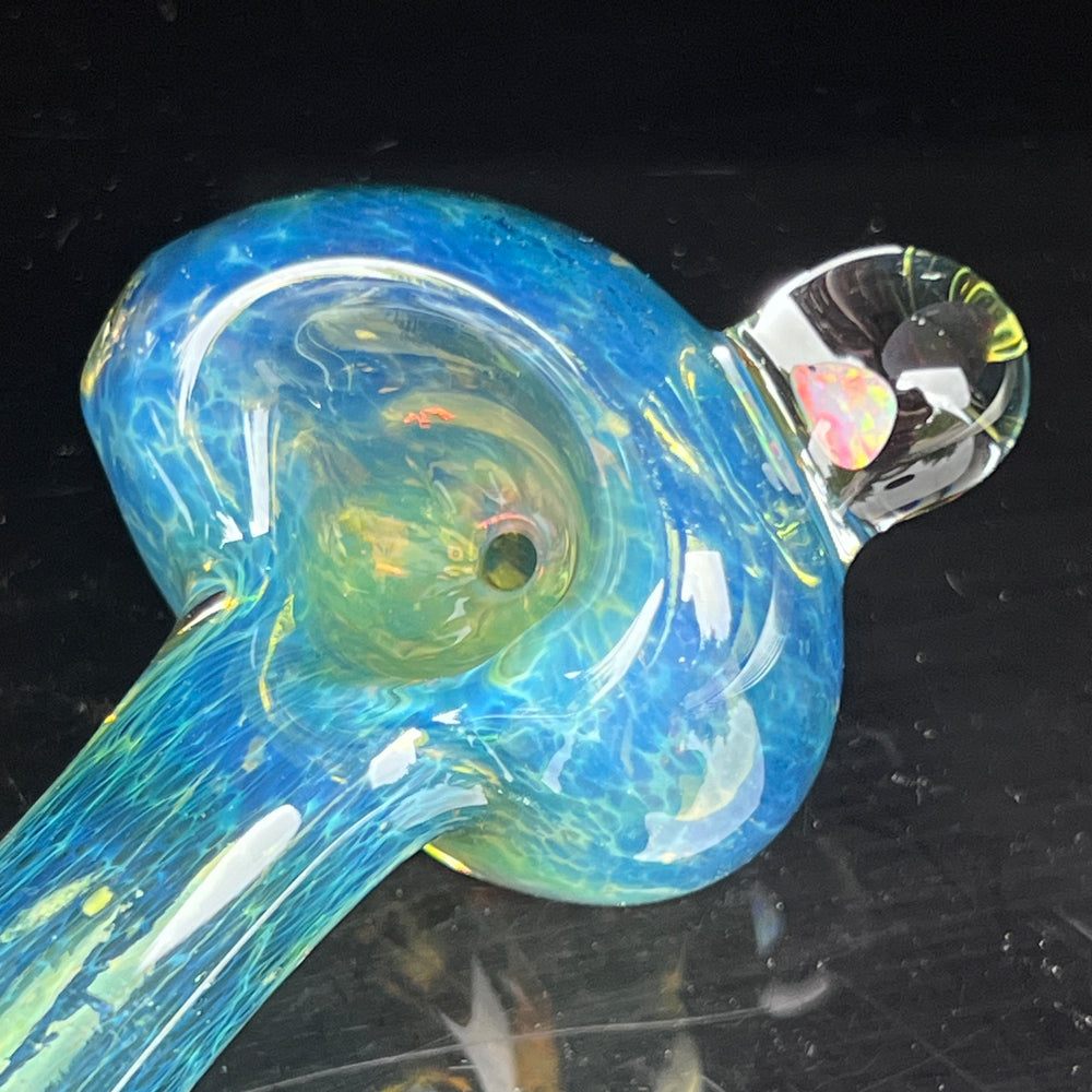 Blue Frit Opal Pipe Glass Pipe Beezy Glass   