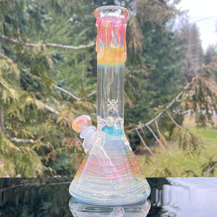 10" Fumed Swirl Beaker Bong Glass Pipe Mary Jane's Glass