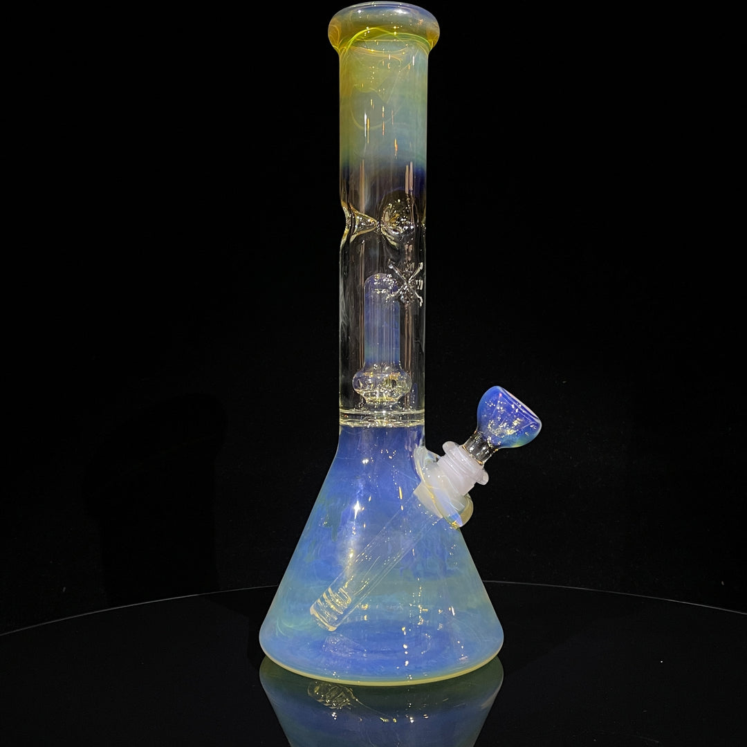 11" Fumed Perc Beaker Bong Glass Pipe Mary Jane's Glass