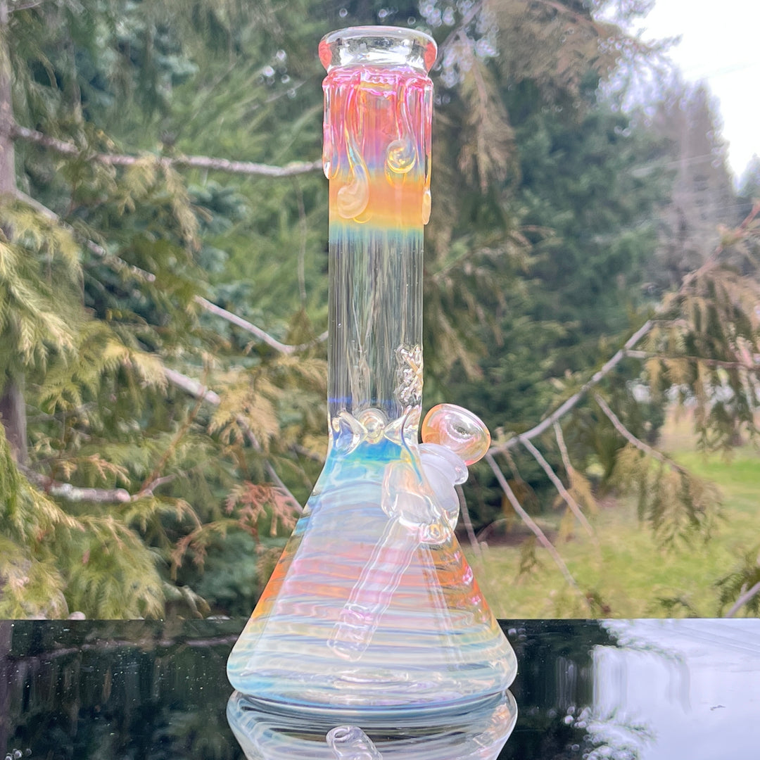 10" Fumed Swirl Beaker Bong Glass Pipe Mary Jane's Glass