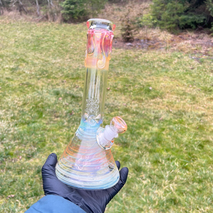 10" Fumed Swirl Beaker Bong Glass Pipe Mary Jane's Glass