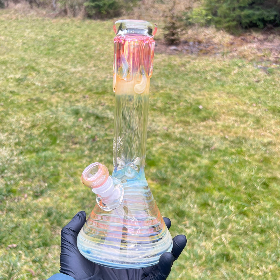 10" Fumed Swirl Beaker Bong Glass Pipe Mary Jane's Glass