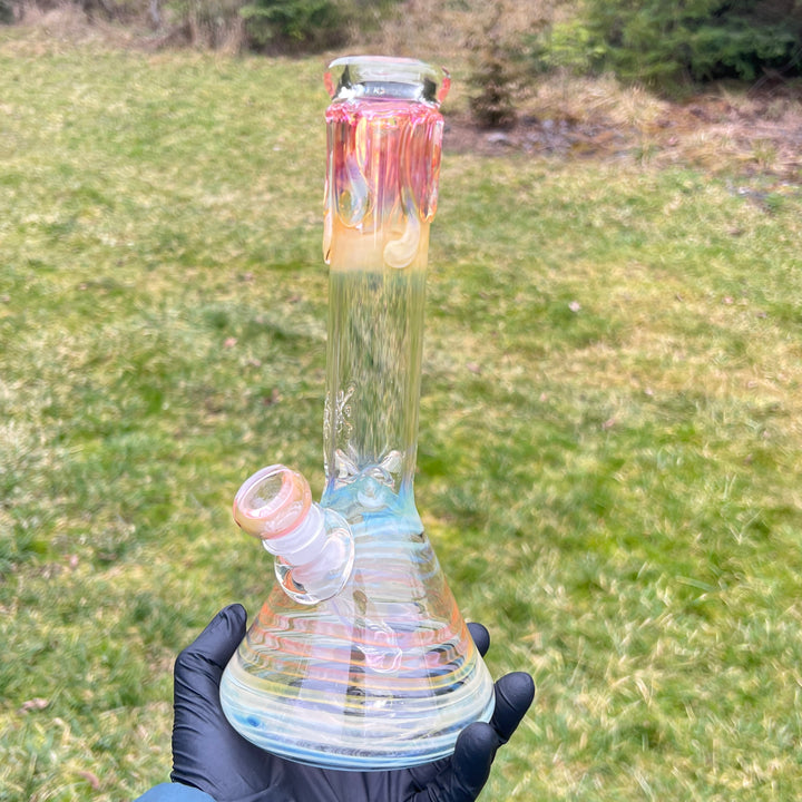 10" Fumed Swirl Beaker Bong Glass Pipe Mary Jane's Glass