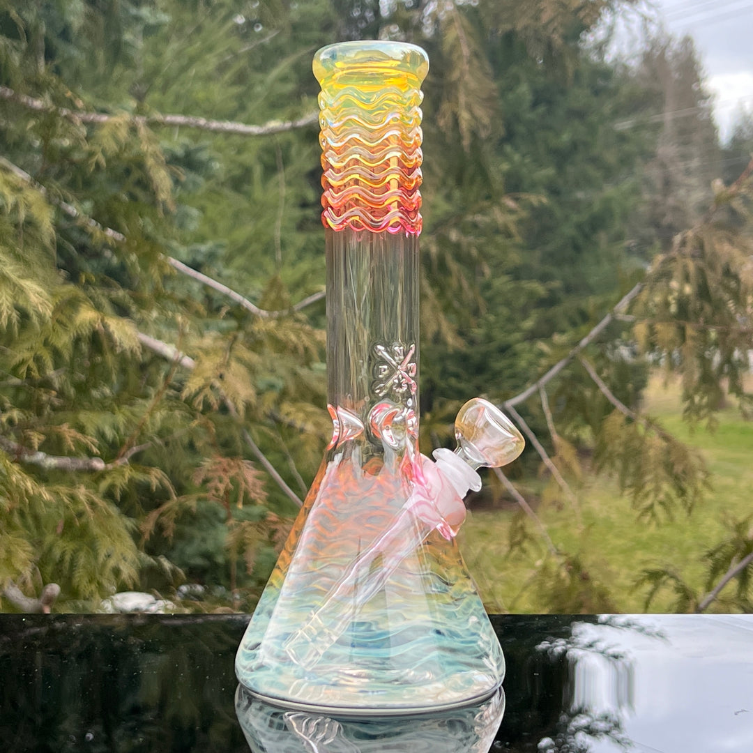 10" Fumed Swirl Beaker Bong Glass Pipe Mary Jane's Glass