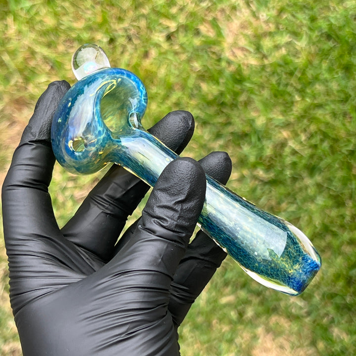 Blue Frit Opal Pipe Glass Pipe Beezy Glass   