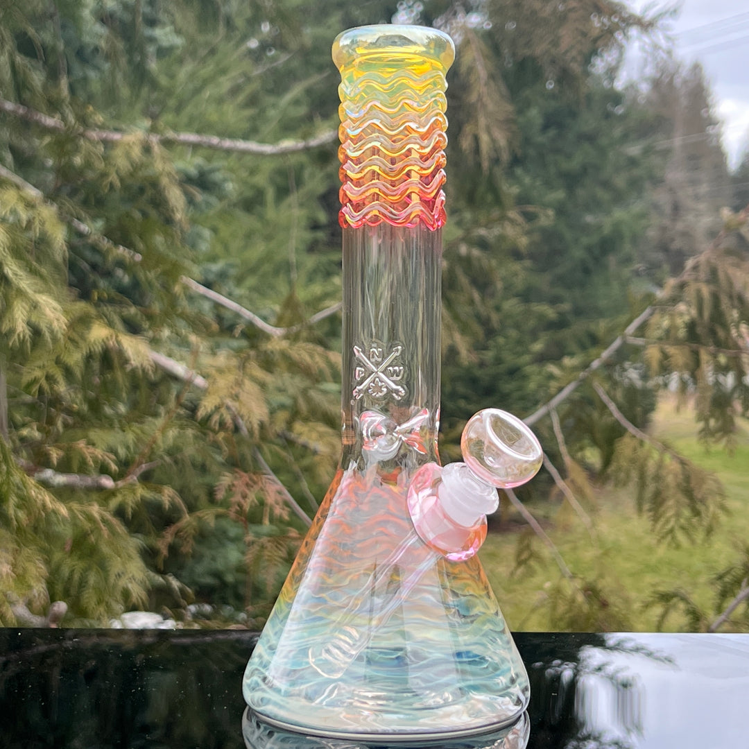 10" Fumed Swirl Beaker Bong Glass Pipe Mary Jane's Glass