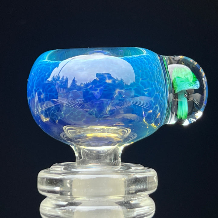 14 mm Blue Frit Mushroom PullSlide Accessory Beezy Glass   