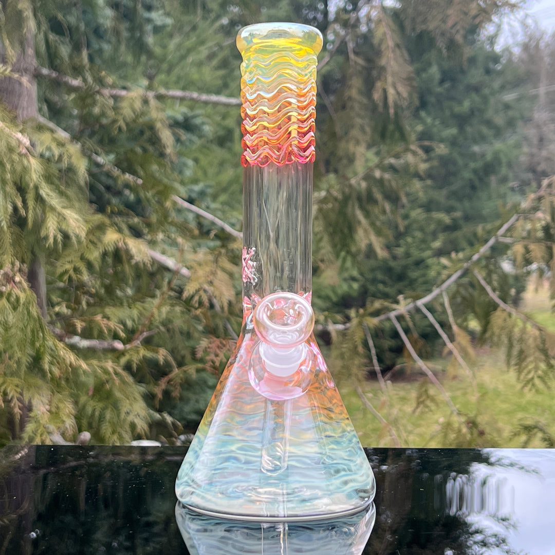 10" Fumed Swirl Beaker Bong Glass Pipe Mary Jane's Glass