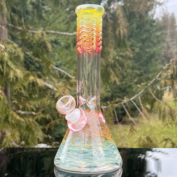 10" Fumed Swirl Beaker Bong Glass Pipe Mary Jane's Glass